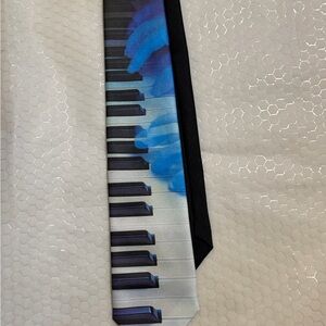 Ralph Marlin Blue and Black Piano Key Necktie